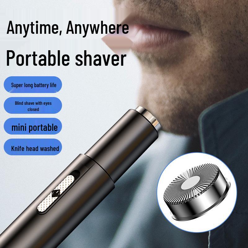 USB Rechargeable Electric Nose Hair Trimmer for Men - Mini Shaver and Scissors