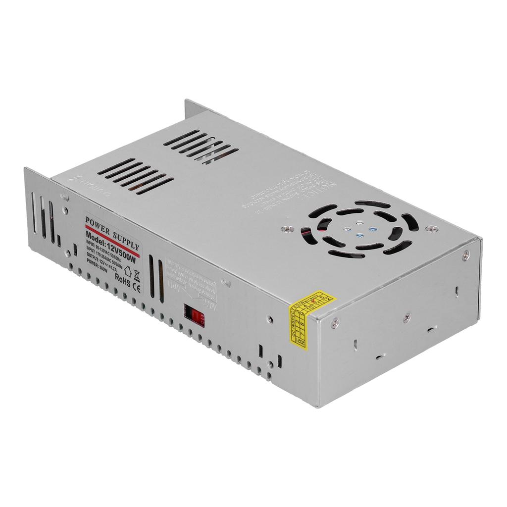 Импульсный блок питания с вентиляторным охлаждением мощностью 500 Вт, выход 12 В, 41,7 А, класс защиты IP20 для оборудования мониторинга