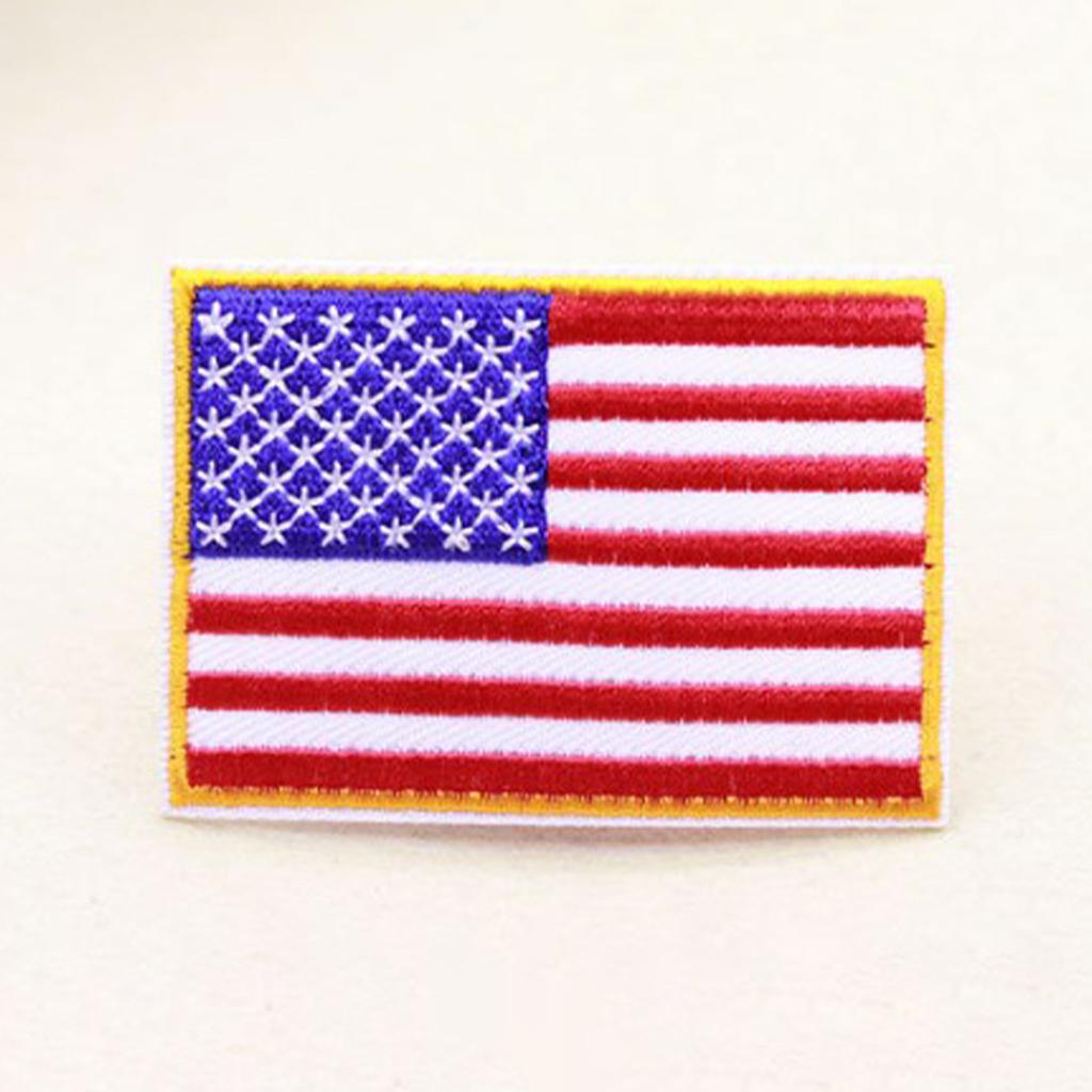 Embroidered Patches American Flag Iron On Patches for Jackets Shirts Hats Pants Decoration