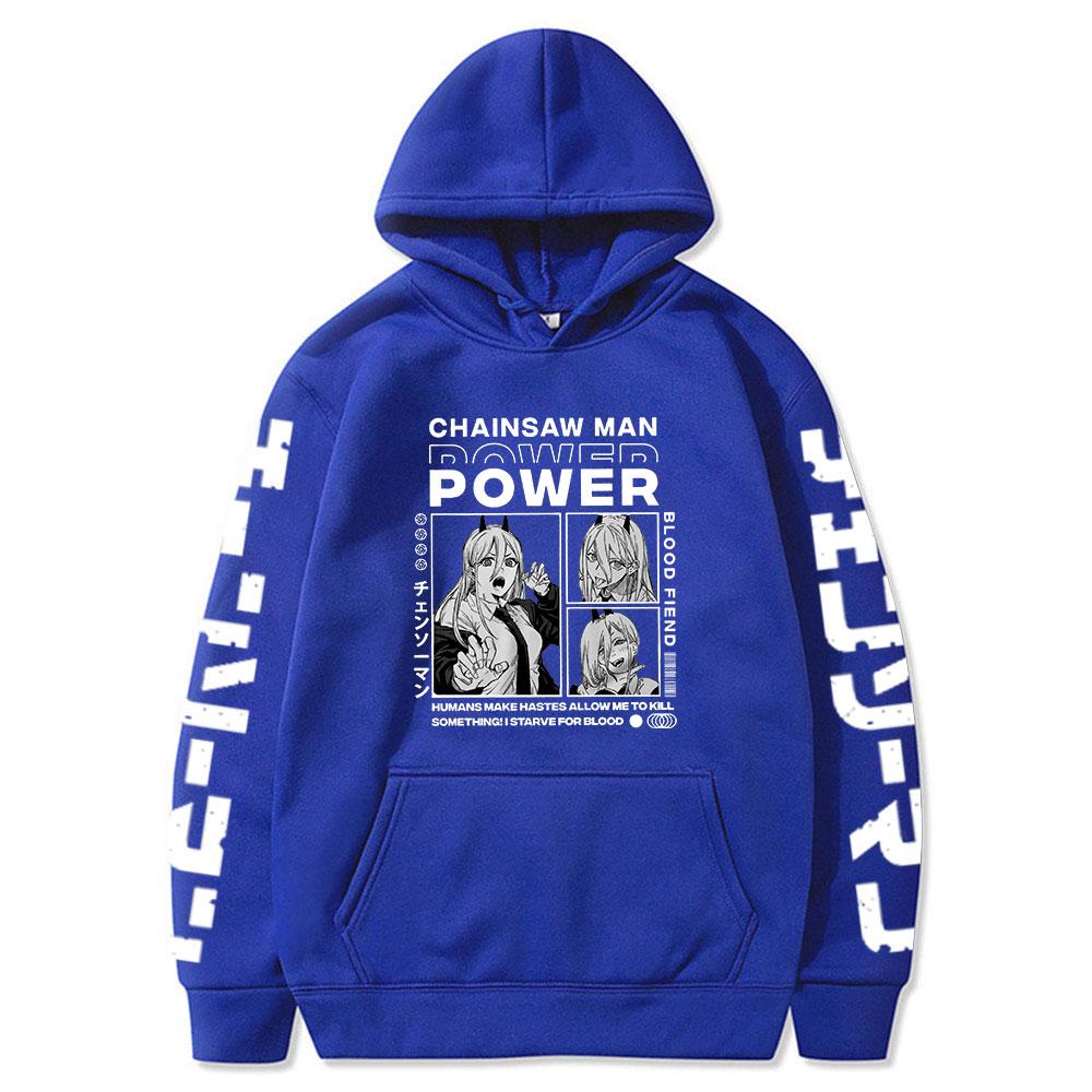 Аниме бензопила Man Power Графический печатный капюшон для мужчин и женщин Высококачественные толстовки с капюшоном Плюс Размер Пуловер Harajuku Унисекс Толстовка