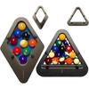 Деревянная стойка для бильярда 9-BALL PRO Регулируемая треугольная стойка для бильярда Устраняет зазоры Треугольная/Ромбовидная система стоек для бильярда
