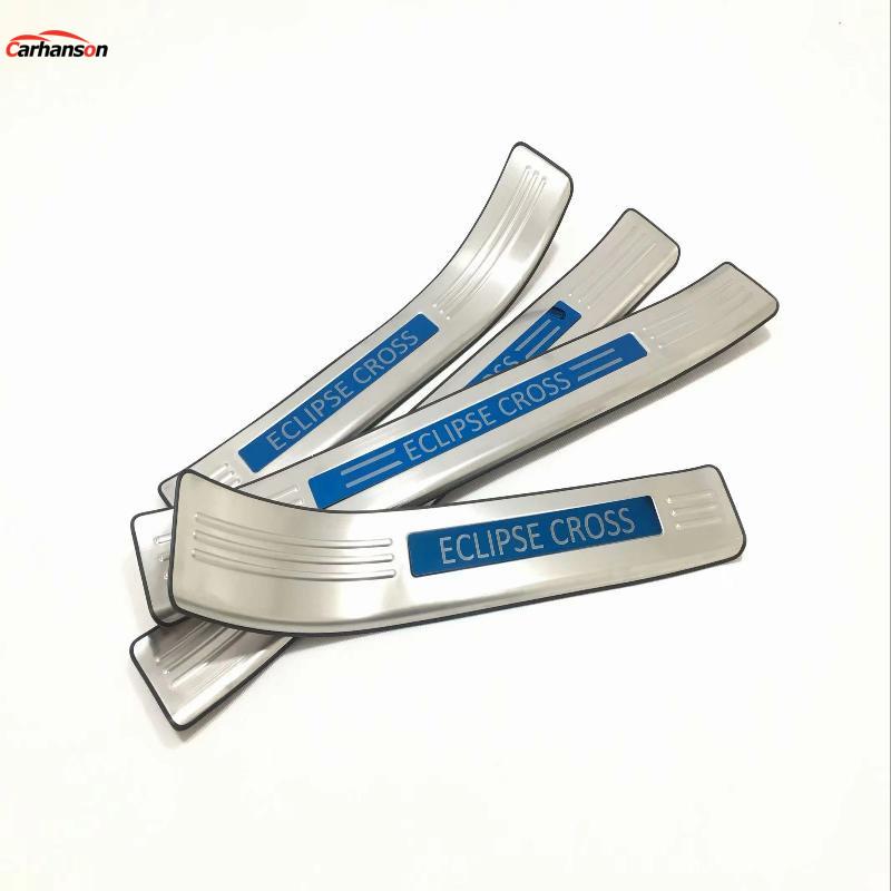 Для аксессуаров Mitsubishi Eclipse Cross 2017 2018, автомобильный Стайлинг, наклейка на порог, накладка, накладка, защита