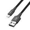4-in-1 USB Cable Iphone Lightning 2 x USBC microUSB Nylon Braided 35A 12m Black