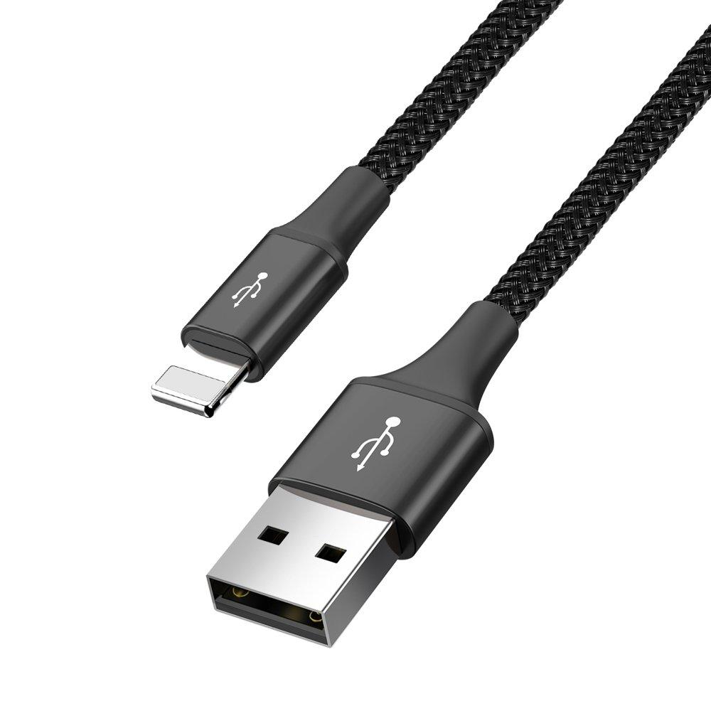 4-in-1 USB Cable Iphone Lightning 2 x USBC microUSB Nylon Braided 35A 12m Black