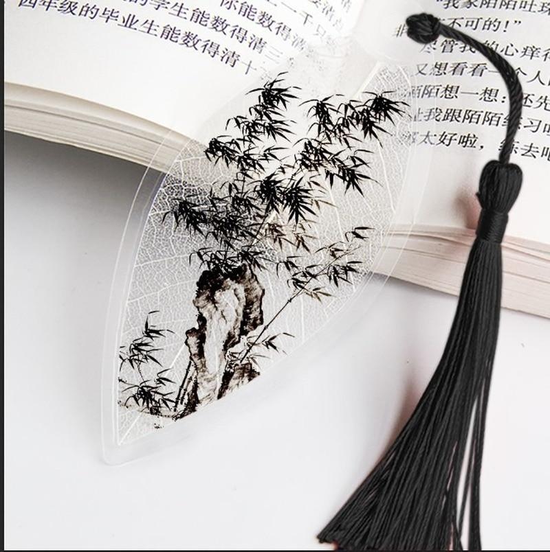 Ancient Chinese Landscape Painting Bookmark Beautiful Beautiful Leaf Vein Bookmark Gift To Classmates and Friends