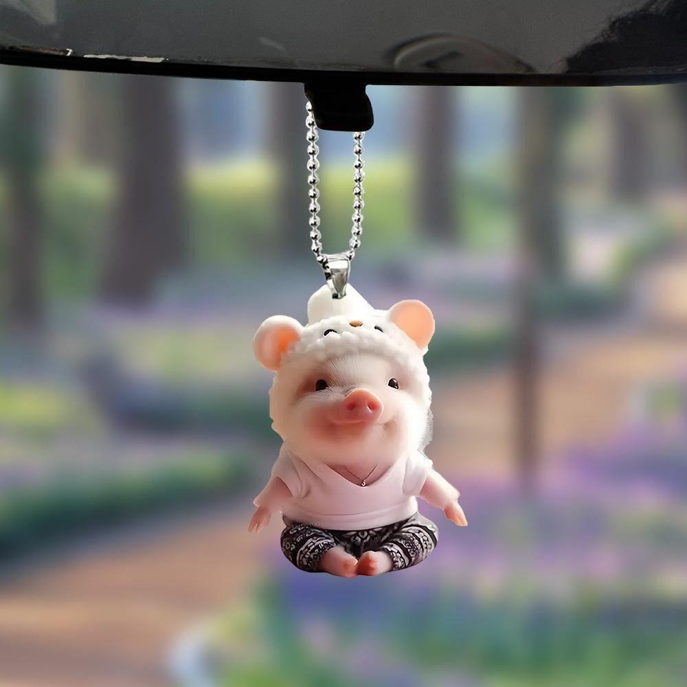 Брелок в форме поросенка, акриловое украшение для рюкзака, подвеска для интерьера автомобиля, украшение для дома