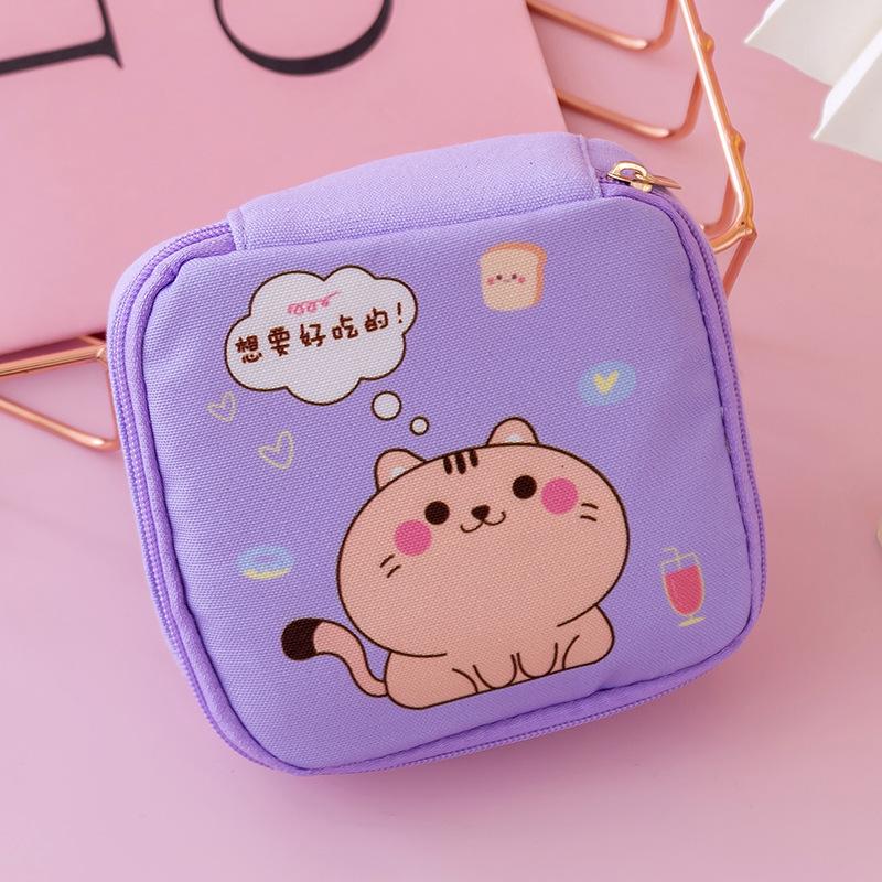 1pc Sanitary Napkin Storage Bag Portable Cosmetic Lipstick Storage Bag Travel Earphone Coin Organizer Pouch Bags Cute Girl Bag