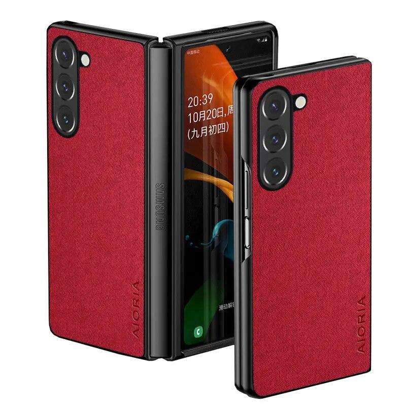 Чехол для Samsung Galaxy Z Fold 5 4 3 5G Fold5, роскошный текстильный кожаный чехол для Samsung Galaxy Z Fold 5, чехол