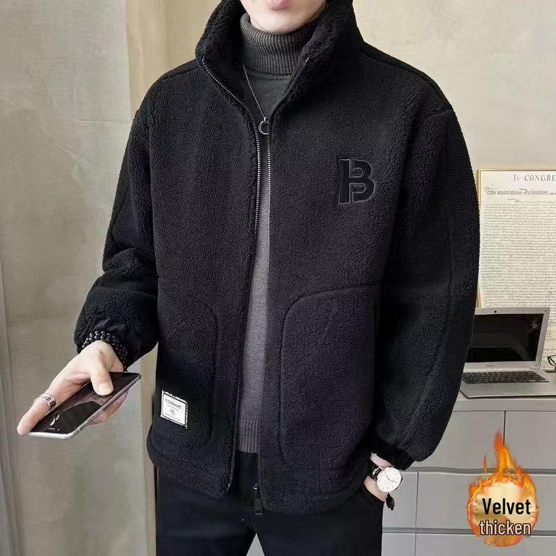 Men's 2024 Autumn/Winter Lambswool Fleece Jacket - Thick, Trendy, and Stylish