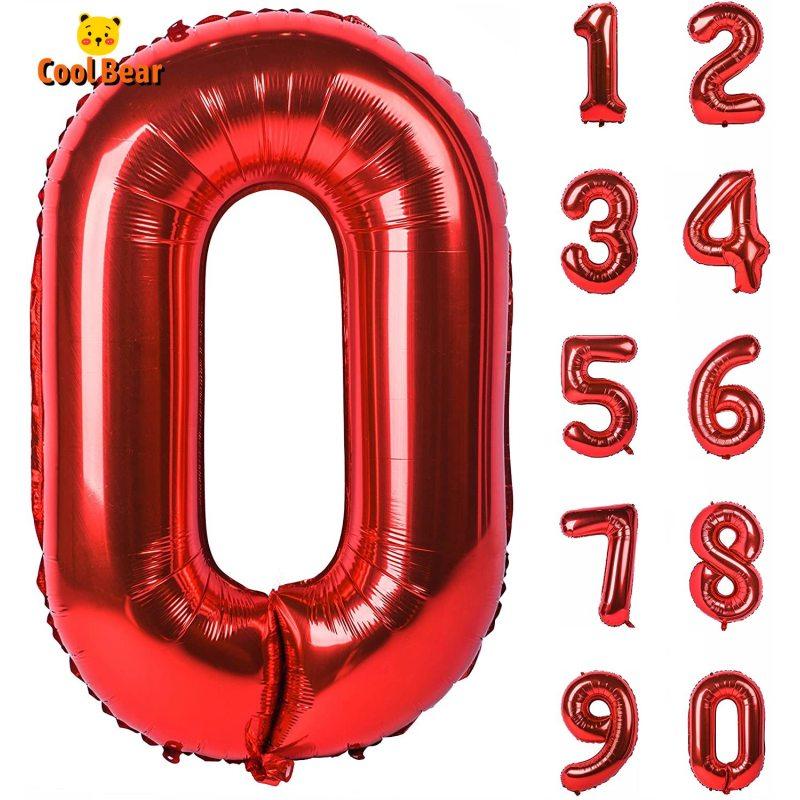 40 Inch Red Large Numbers Balloon 0-9 Birthday Party Decorations Helium Foil Mylar Big Number