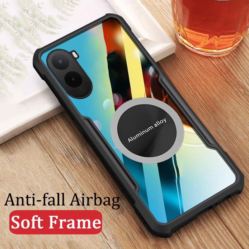 For Xiaomi Poco C81 Pro case Hard Phone Case Clear Transparent Shockproof with Car Navigation Holder Ring For Xiaomi Poco C81 Pro Phone casing