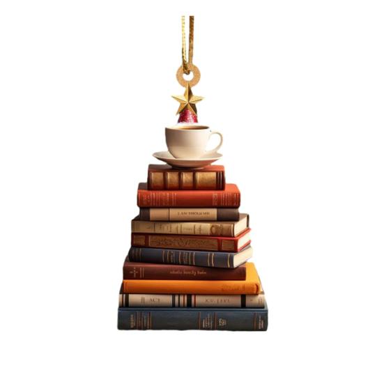 7 шт. подвесных подвесок для рождественской елки, набор акриловых книг, сложенных в стопку, легкие рождественские украшения для елки, дверей, окон, идея для подарка