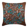 Brown Shams Sequins and Beaded Leaf Medallion Pillow Covers Silk Pillow Sham Contemporary Pillow Shams Floral Easter - Electric Circle