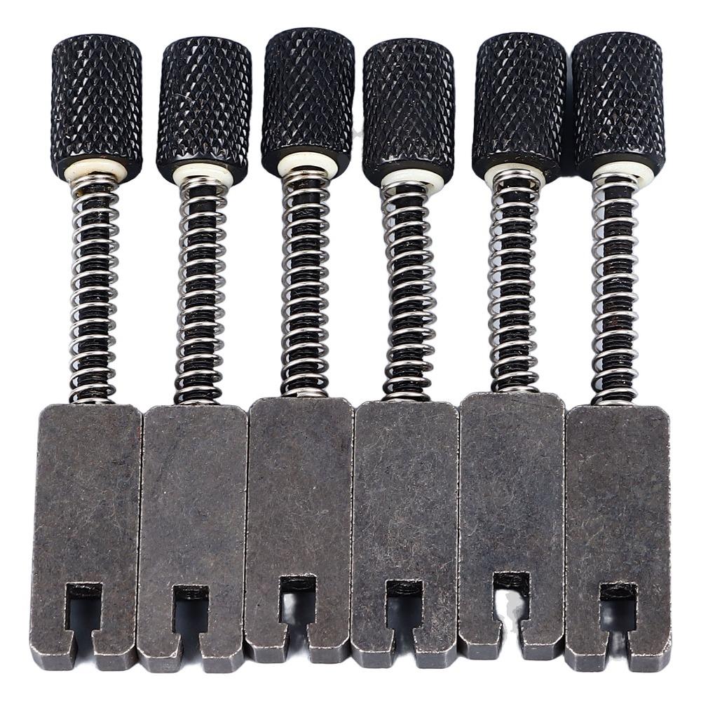 6PCS Metal Material Electric Guitar Bridge Black Color Bridge Replacement Parts For Bass Guitar