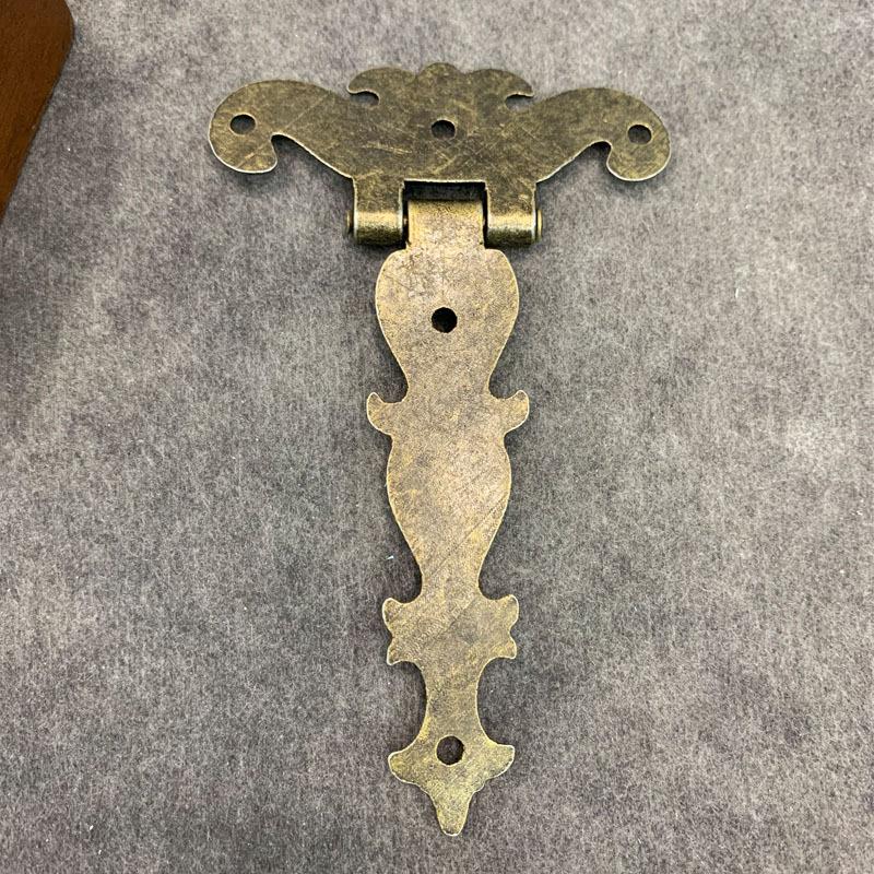 2 шт., стыковые петли для дверей шкафа из цинкового сплава, винтажные большие петли с латунным покрытием для ювелирных изделий, деревянная шкатулка, декоративная мебельная фурнитура