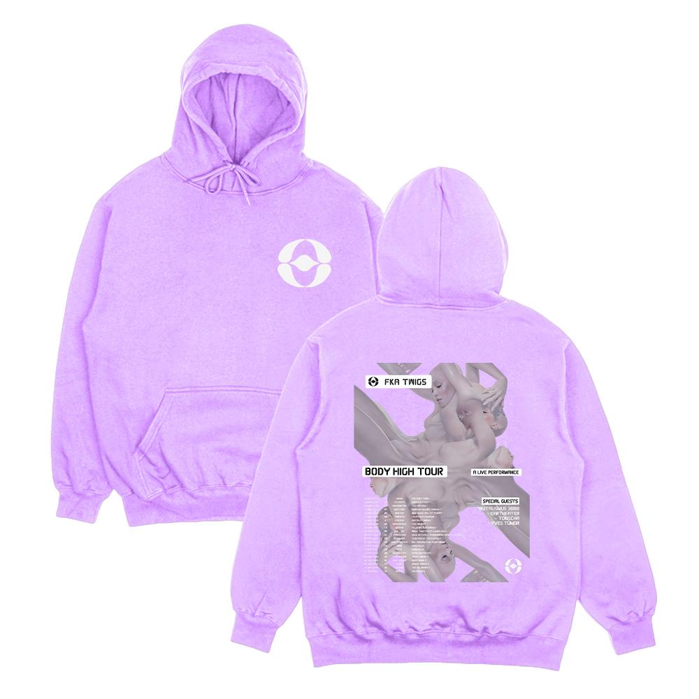 Худи FKA Twigs Body High Tour Худи Харадзюку Эстетика Графическая одежда Женская Мужская Модная Толстовка Длинный рукав Повседневный Пуловер Y2k