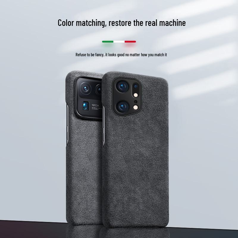 Чехол-книжка из натуральной кожи с полной защитой от падений для OPPO Find X6/X5 Pro, защитный чехол из замши