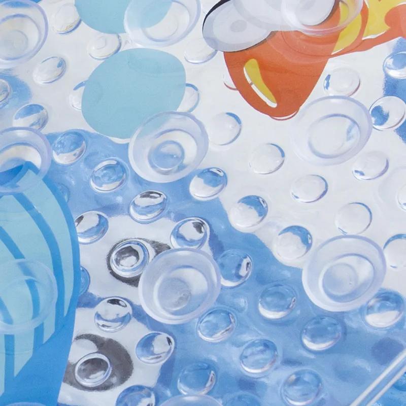 Милый мультяшный нескользящий коврик для ванной для детей Экологичное дно из ПВХ с присоской Коврик для душа для детей Дренажные коврики для ванной