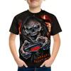 Повседневная футболка с 3d принтом для мальчиков и девочек, детская креативная футболка с короткими рукавами и рисунком черепа, стильная уличная одежда, топы, одежда