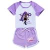 5602 Kids Girls Lily Lovebraids Print T-shirt Shorts Casual Tracksuit Sets