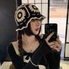 Fleece thread Knitted Fisherman Hat Hollow Bucket Hat Unique Flower Sun Hat  Girl