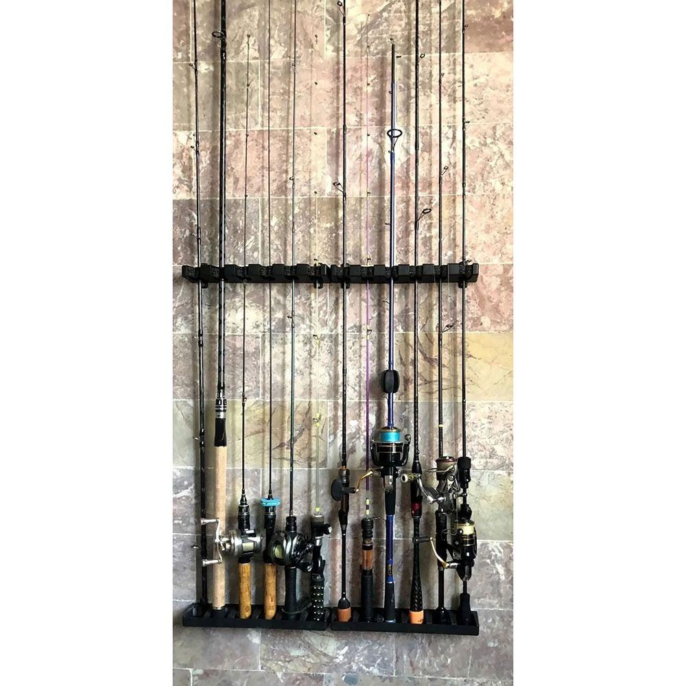 1Set Wall-mounted Fishing Pole Holder 6 Holes Fishing Rod Stand Bracket Fishing Accessory