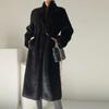Winter Long Luxury Elegant Stylish Thick Warm Fluffy Hairy Soft Faux Mink Fur Coat
