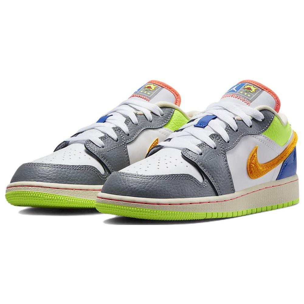 Jordan 1 Низкие кроссовки для баскетбола в стиле GS с вышитым логотипом Swoosh для детей FB1835-181