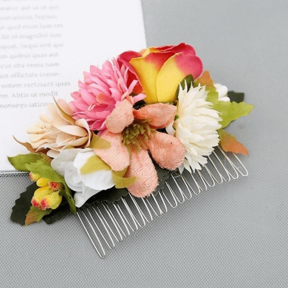 Vintage Flower Hair Comb Simulation Floral Bridesmaid Headwear Bridal Hair Accessories Prom
