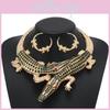Rhinestone Creative Decoration Crocodile Design Women Necklace And Set Earring