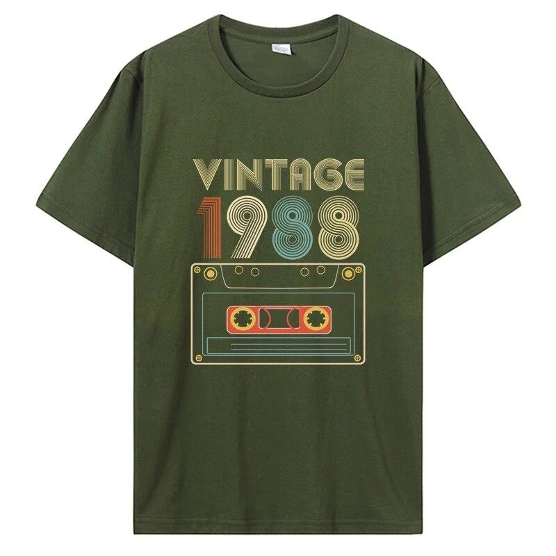 Винтажная футболка с микстейпом в стиле ретро Best Of 1988, футболка с кассетой на день рождения для женщин, футболка для папы и матери, уличная одежда