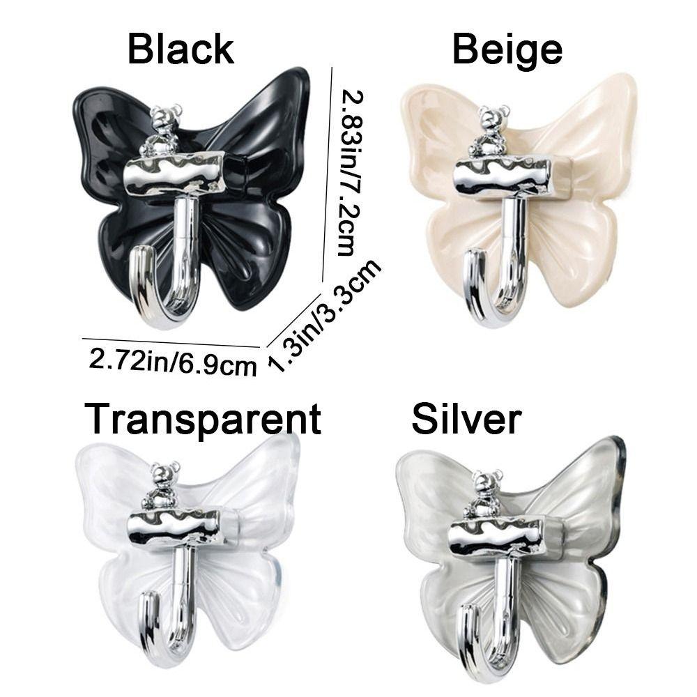 8 Pcs Plastic Butterfly Wall Hooks Self Adhesive Wall Mounted Butterfly Storage Hanger Decorative Moisture-proof Key Holder
