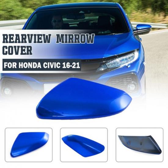 Left Side Car Mirror Cover Trim Cap Replacement For Honda Civic 2016-2020 Blue