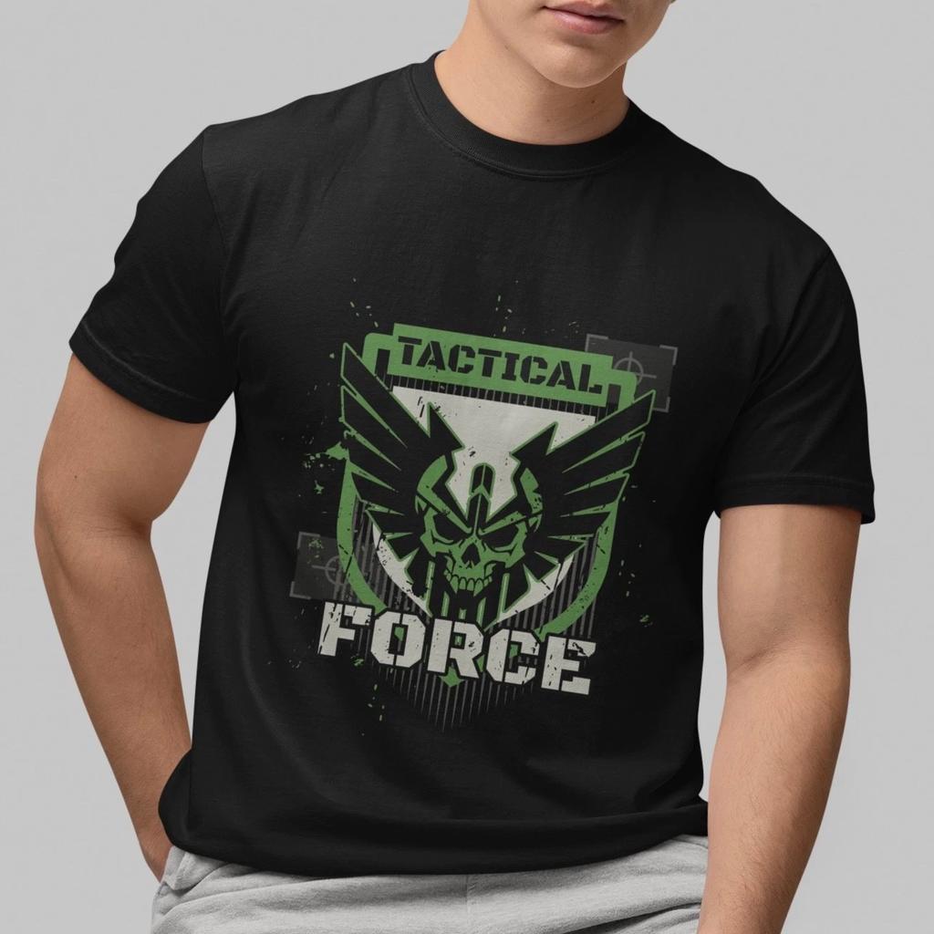 Тактическая футболка Force Военный Череп Крылья Графическая футболка Боевой стиль Унисекс Топ