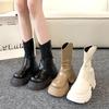 2025 новая осенняя белая женская обувь Мартин на небольшой толстой подошве, увеличивающая рост, ретро ботильоны, британские короткие ботинки