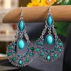 Ethnic Boho Women Drop Dangle Earrings Hollow Bead Crystal Antique Bohemian Wedding Earring