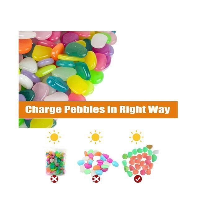 Fluorescent Pebbles - 300 Pieces - Natural Resin - White - Aquarium Decoration