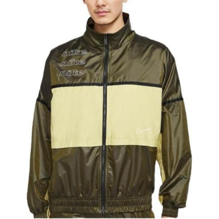 Nike Куртки Мужские Оливково-зеленый Стойка Умеренный Другое CU6390-368