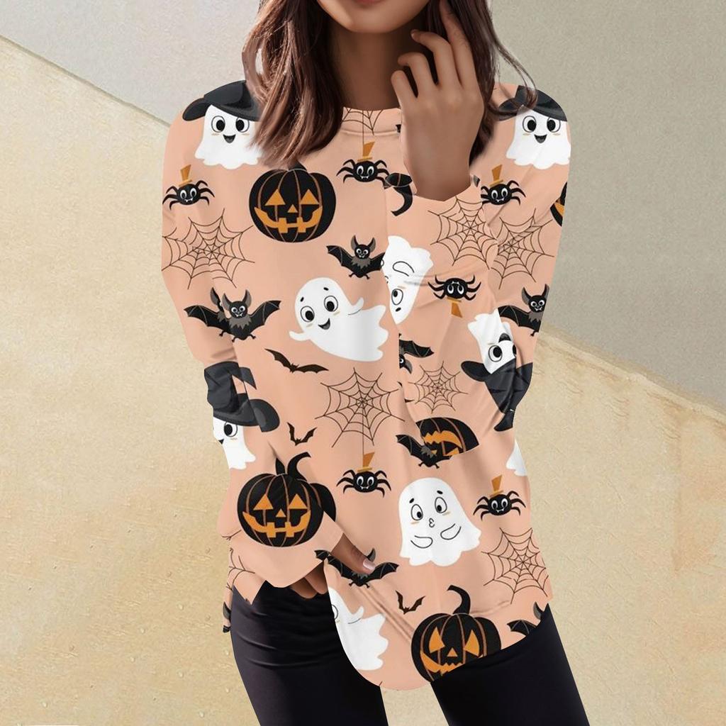 Женский повседневный модный пуловер с длинным рукавом и круглым вырезом с принтом