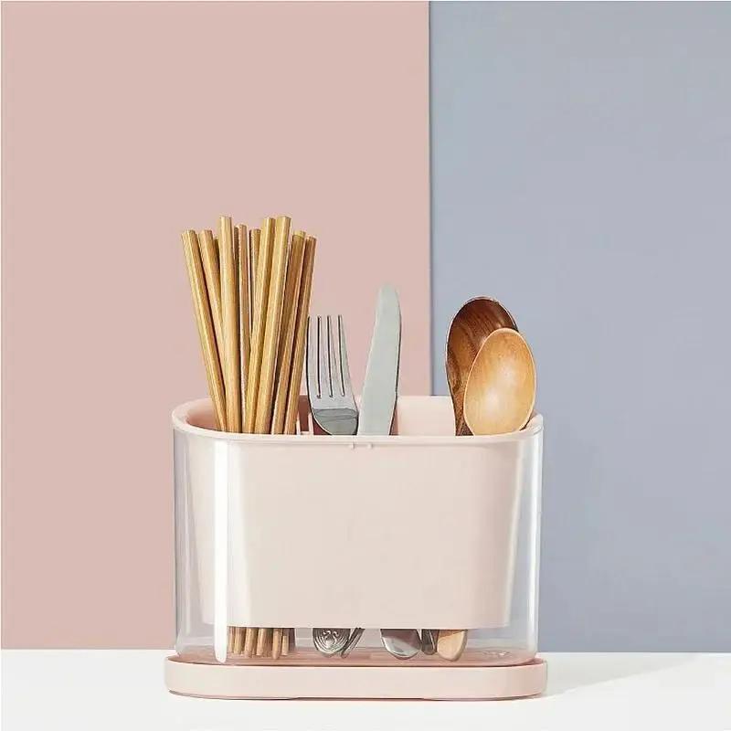 2026 Kitchen Storage Rack Knife Spoon Chopstick Fork Holder Large Capacity Draining Rack Home Minimalism Tableware Organizer