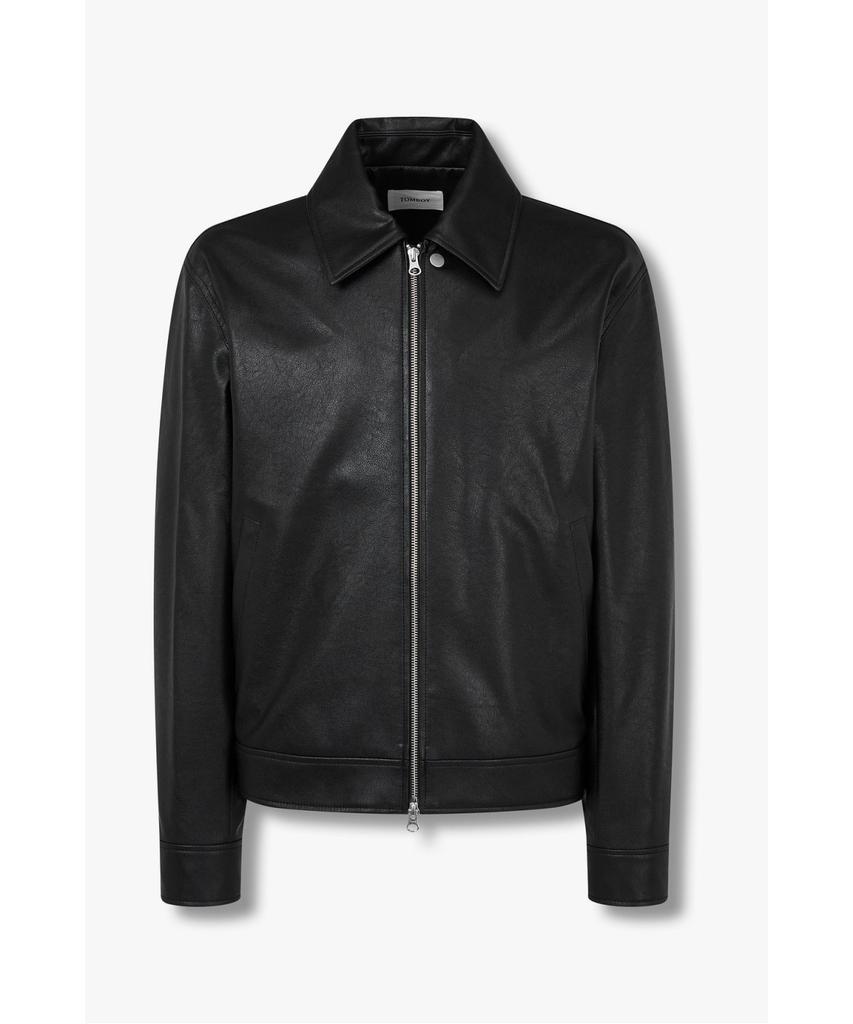 Studio Tomboy [Men] Synthetic Leather Zip-Up Jumper _Black_91M6361831