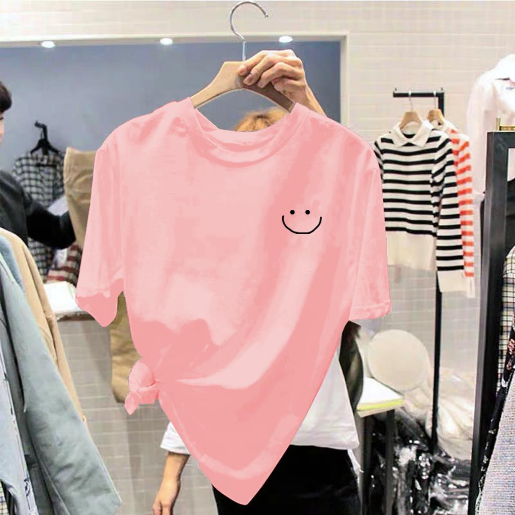 Cotton Unisex T Shirt for Women Korean Fashion Loose Teen Oversized Plus Size Tops on Sale Printed Graphic OS