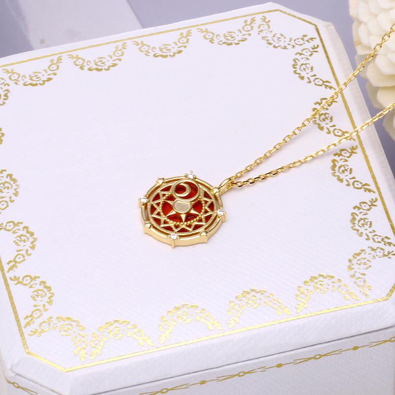 Аниме Cardcaptor Сакура кулон ожерелье из стерлингового серебра 925 пробы для женщин вечерние косплей ювелирные изделия реквизит для девочек подарок на день рождения и Рождество