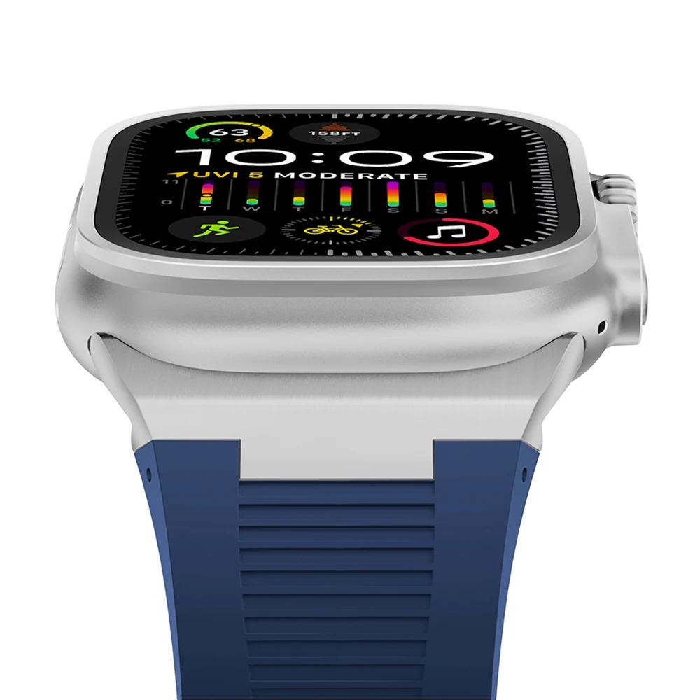 Мягкий силиконовый ремешок для Apple Watch Ultra 3 2 49 мм 46 мм 45 мм 44 мм Резиновый браслет для IWatch Серии 11 10 9 8 7 6 5 SE 3 2 Браслет