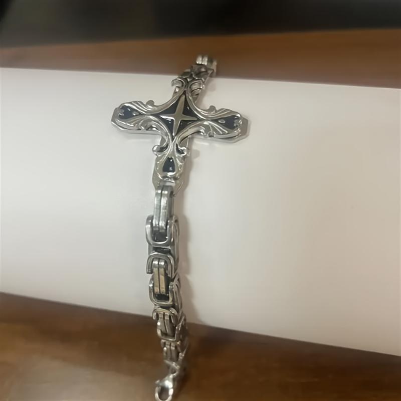 Fashion With 8mm Thick Man Trendy Emperor Chain Cross Bracelet Personalized Fashion Thick Stainless Steel