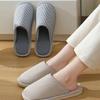 Warm Plush Cotton Slippers for Home Indoor Non-slip Linen Flats Spring and Autumn Couple House Slides