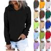 Женские повседневные модные однотонные пуловеры с длинными рукавами, толстовки с капюшоном