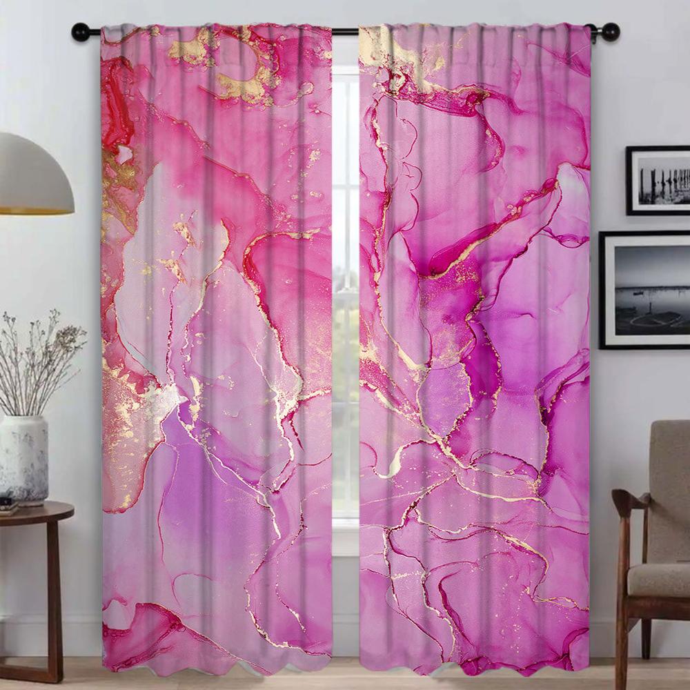 M-MarbleS Blackout Curtain for Room 2 Panel Anti Mosquit Storms 2 Pieces Halloween Decoration Shades Tulle for Bedroom Living