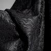 50x133cm Black Spider Lily 3D Embossed Textured Jacquard Fabric for DIY Handmade Suits and Designer Jacket Fabric