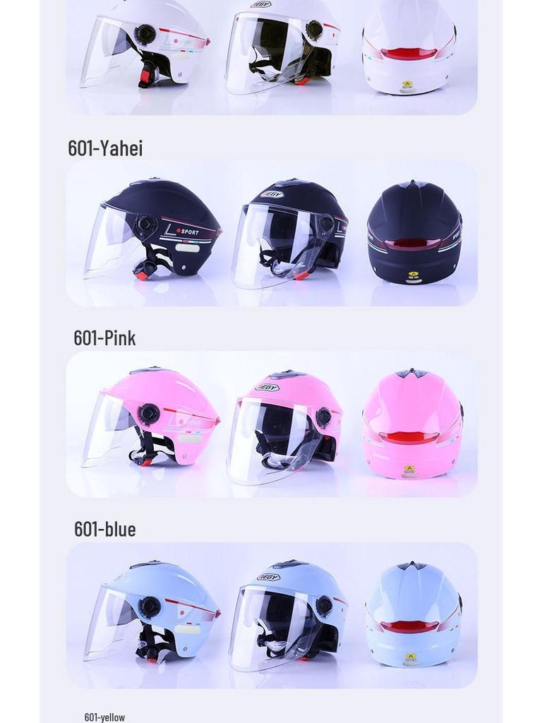 Электрический мотоциклетный шлем с двойным визором, всесезонный универсальный, сертифицированный класс А для мужчин и женщин.